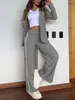 2024 Estación Independiente Transfronteriza Exportación Europea y Americana Nuevo Estilo_Otoño e Invierno Traje Casual de Solapa para Mujer Pantalones de Pierna Ancha Conjunto de Dos Piezas