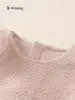 Vestido de Malla Floral Dulce Bangxuan para Niñas, Nuevo Vestido de Invierno Espeso y Cálido para Niñas