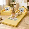 Sofá Pequeño Infantil Dibujo Animado Koala Plegable Siéntate y Acuéstate Multifuncional Rincón de Lectura para Bebés Sofá de Esponja Extraíble y Lavable
