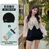 Traje de baño talla grande para mujeres ligeramente rellenitas, diseño conservador, efecto adelgazante, cubre el abdomen, estilo vestido de una pieza, talla grande, cubierta protectora solar, conjunto de dos piezas