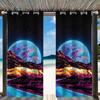 Cortinas Personalizadas a Medida con Estampados del Vasto Universo y la Tierra para Uso en Exteriores, Cortinas Blackout para Balcón, Servicio de Dropshipping Disponible