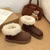 Botas de Nieve Gruesas Antideslizantes Cálidas para Mujer Nuevas Invierno 2026 Aumentadoras de Altura Con Forro de Terciopelo Espeso Botas de Algodón con Piel del Noreste