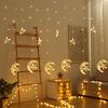 Cortina de luces LED navideñas con iluminación de estrellas para dormitorio, decoración navideña