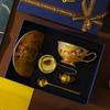 Juego de Taza de Café y Platillo de Cerámica Hueso de China Estilo Europeo de Alta Calidad, Taza de Té Vintage, Juego de Caja de Regalo Exquisita de Gama Alta para Inauguración de Casa