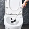 Escova Sanitária de Cabo Longo com Cerdas Macias 37cm Design Ergonômico para Limpeza sem Cantos Cegos, Montável na Parede e Sem Arranhões para Uso no Banheiro