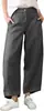 Pantalones de pierna ancha cropped ajustados de cintura alta, estilo casual suelto de nuevo estilo para verano, transfronterizos europeos y americanos, en color liso con botones