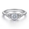 Anel Europeu e Americano de Prata de Lei 925 Zircônia Pérola Anel de Conjunto Nicho Feminino High-End Anel de Diamante Quatro Garras Anel de Prata Laço