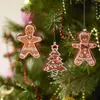 Hombre de Jengibre Navideño Transfronterizo Colgante para Árbol de Navidad Vidrio Dibujo Animado Hombre de Jengibre Accesorios Navideños