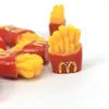 Casa de Boneca Mini Acessórios [batatas fritas pequenas de simulação] modelo de cena de restaurante de fast food acessórios de resina DIY