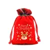 Bolsas de presente de Natal para atacado transfronteiriço, bolsas com cordão do Papai Noel, bolsas decorativas, sacos de doces, bolsas de presente de Natal