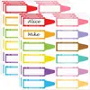 12 Pegatinas/Paquete Etiquetas de Nombre de Lápiz de Dibujos Animados para Vuelta a Clases Escritorio de Aula Tablón de Anuncios Decoración DIY