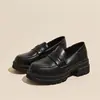 Mocasines de plataforma de tacón alto, zapatos de vestir sencillos para mujer, nueva colección de otoño estilo coreano, estilo preppy, zapatos JK británicos, que aumentan la altura