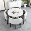 Mesa de Comedor Plegable para Uso Doméstico, Adecuada para Apartamentos Pequeños, Mesa de Comedor para Uso Comercial, Juego de Mesa y Sillas para Reuniones en Tiendas, Mesa Redonda de Recepción