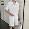 Camiseta de manga corta de verano pantalones cortos traje casual para hombre holgado Nuevo talla grande pijama camiseta de manga corta ropa de casa para hombre