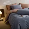 Conjunto de quatro peças de roupa de cama de outono e inverno estilo nórdico, 100% algodão escovado, capa de edredom simples 100s, lençol de cima, lençol com elástico e fronha.