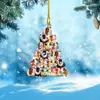 Árbol de Navidad acrílico plano creativo Regalo de Navidad festivo Hogar Decoración de espejo retrovisor de coche Colgante