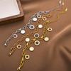 Pulsera de acero de titanio de moda estilo coreano, cadena de doble capa, lujo ligero, simple, elegante, números romanos, pulsera de lujo de alta calidad para mujer
