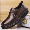 Zapatos transfronterizos para hombre de talla grande, suela blanda, transpirables, zapatos de cuero casual de negocios, zapatos Derby de suela gruesa para hombre, zapatos de cuero formales versátiles