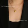 XL009 amor geométrico liso com diamante simples colar de mola corrente clavicular aço titânio cor dourada retenção