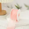 Cinta Transparente de Gasa de Nieve de 3.8cm con Moño de Gasa Plisada Ramo Empaque Material para Regalo DIY