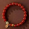 Pulsera roja año del nacimiento del Dragón niña cristal ágata roja jade Hetian suerte cuentas de la suerte joyería regalo