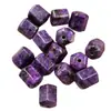 Cristal de Dragão Roxo Otimizado Hexagonal Estrada para o Sucesso Jade Contas Soltas Jadeita Quartzo Roxo Contas Multifacetadas Tipo Barril Acessórios de Joias Contas