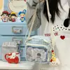 Bolsa de dolor de cuadros azul y blanco suave de huhu, linda, dulce, para chica, ambiente fresco y curativo, bolsa de hombro para fiesta de estudiantes, salida de vacaciones