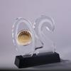 Souvenirs de Cristal Digital Incrustados con Monedas de Oro y Plata Entrada del Personal diy Aniversario del Banco Reunión Anual Premios