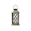 Nova lanterna solar de vela transfronteiriça, estilo vintage de arte em ferro, luz decorativa para jardim externo e pátio