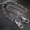 Corrente Grossa Banho de Prata Marca da Moda Fecho Lagosta Corrente Grossa para Calças, Colar Unissex Estilo Europeu e Americano, Coleção Vintage Corrente Cubana Desgastada