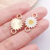 Aleación Accesorios de Joyería DIY Flor de Aceite Goteado Girasol Margarita Colgante Pendientes Collar Llavero Venta Caliente Transfronteriza