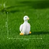 Figurinhas criativas de patinhos brancos e rechonchudos, decorações DIY para paisagismo de jardim, enfeites para pendurar, acessórios para paisagens em miniatura e pequenos enfeites para carros