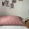 Funda de almohada de una pieza color liso simple funda de almohada a rayas simple de algodón puro de una pieza o un par
