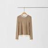 Camiseta de base de dos piezas falsas de color contrastante para mujer, interior cálido de lana suave y ceroso, nuevo estilo Otoño e Invierno 2025, ajuste ceñido, manga larga