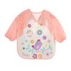 PEVA Bebé Estampado Anti-Vestido Monos de Dibujos Animados para Niños Ropa de Arroz de Manga Larga Lavable para Bebé Bolsillo Babero Ropa para Pintar