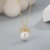 Colar de Pérolas com Coroa Quadrada para Mulheres Prata de Lei S925 Moda Elegante Estilo de Luxo Leve Design de Nicho Corrente de Clavícula de Alta Qualidade