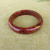 Pulsera de jade de seda dorada de mineral en bruto, pulsera de jade de piedra de sangre de pollo de color brillante con rayas regulares, pulsera de jade de arce rojo