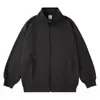Sudadera con cremallera completa y cuello alto de seda de leche de peso pesado de 300 g/m², chaqueta casual holgada para hombre, para pareja, personalizable