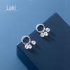 Brincos de Argola Geométricos Frescos e Simples Estilo Coreano S925 de Prata Nalan para Mulheres com Brincos de Franja Cravejados com Diamantes G7515
