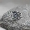 Temu Artículo Más Vendido Moda Retro Calavera Nativa Americana Anillo Ajustable Joyería de Plata Personalizada para Hombres y Mujeres Estilo Europeo y Americano Calavera