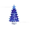 Vidrio de Cristal Verde Dorado Árbol de Navidad exquisito fino hecho a mano pequeña escultura decoración de escritorio Navidad pequeño regalo