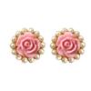 Pendientes de flor de aguja de plata s925, elegantes, combinables con todo, de celebridades de Internet, estilo coreano para mujer, diseño de alta gama, sencillos.