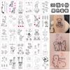45 pegatinas de tatuaje en inglés, sencillas, pequeñas, frescas y lindas, resistentes al agua, para hombres y mujeres, con simulación de viento duradera, red de viento roja