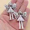 A3550 8.7g Accesorios Retro DIY Colgante de Ángel Plata Antigua Venta al por Mayor de Fábrica Suministro Transfronterizo 10 Piezas/Paquete