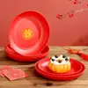 Prato de frutas para casamento Prato de doces para doces Mesa de centro para sala de estar para casamento Prato especial vermelho para casamento Noivado Casa Internet Celebridade Prato de frutas secas