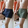 Calça Boxer Masculina Tamanho Grande de Algodão Xadrez Listrado Arlo Solta Respirável Para Casa Pijama Boxer Roupa Íntima Masculina