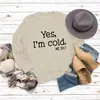 Amazon Cross-Border Outono e Inverno Tops Femininos Comércio Exterior Outono e Inverno Sim Estou com Frio Estampado Casual Solto Moletom
