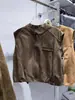 Chaleco de Gamuza Vintage para Mujer, Cuello Alto con Cremallera para Principios de Otoño, Sin Mangas, Chaleco Holgado