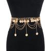 C0598 Europeu e americano Dunhuang étnico borla redonda cintura corrente retro simples multicamadas oco corrente corpo corrente para mulheres