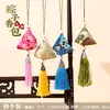 Saquinho saquinho bordado à mão estilo chinês triângulo zongzi saquinho com borla saquinho de artemísia para bênçãos bolsa portátil item pingente